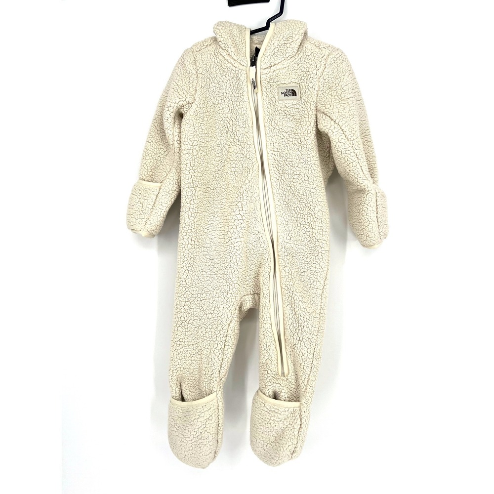 The North Face 18-24M White Campshire Sherpa Fleece Bear Ear Bunting Suit